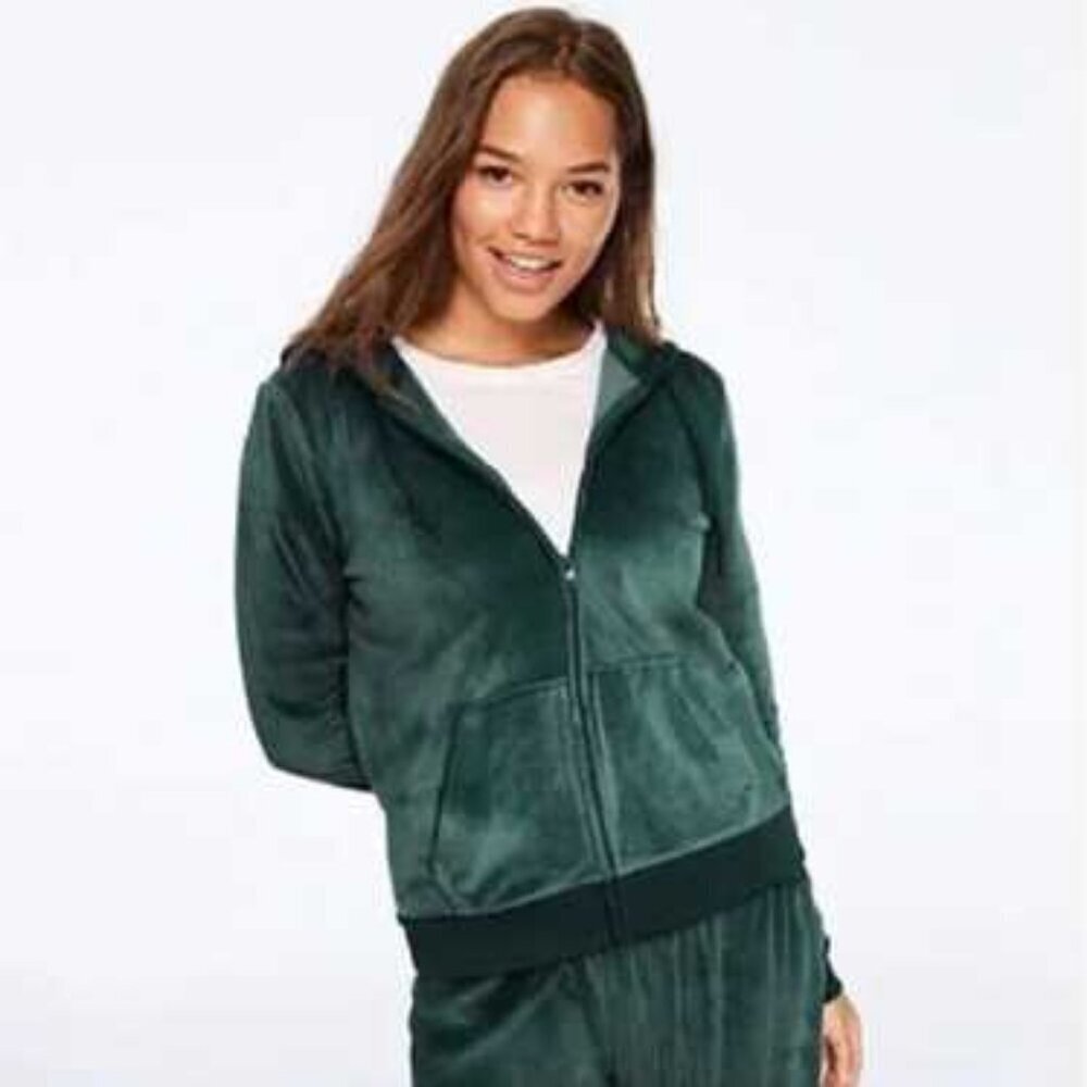 NWOT PINK Victoria's Secret Velour Full Zip Hoodie